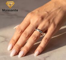 Bague argent avec diamants de moissanite certifiés GRA