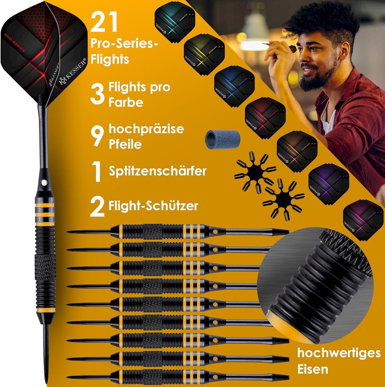 Freccette: KESSER Dartscheibe Steeldarts SET – Nuovo e nell'imballaggio originale da Bottighofen venduto da zaap 3