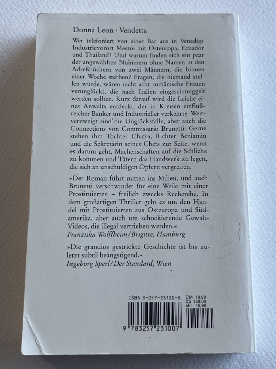 Libri: Donna Leon - Vendetta: Commissario Brunettis Fall 4! – Usato da Forch venduto da tieckr 1