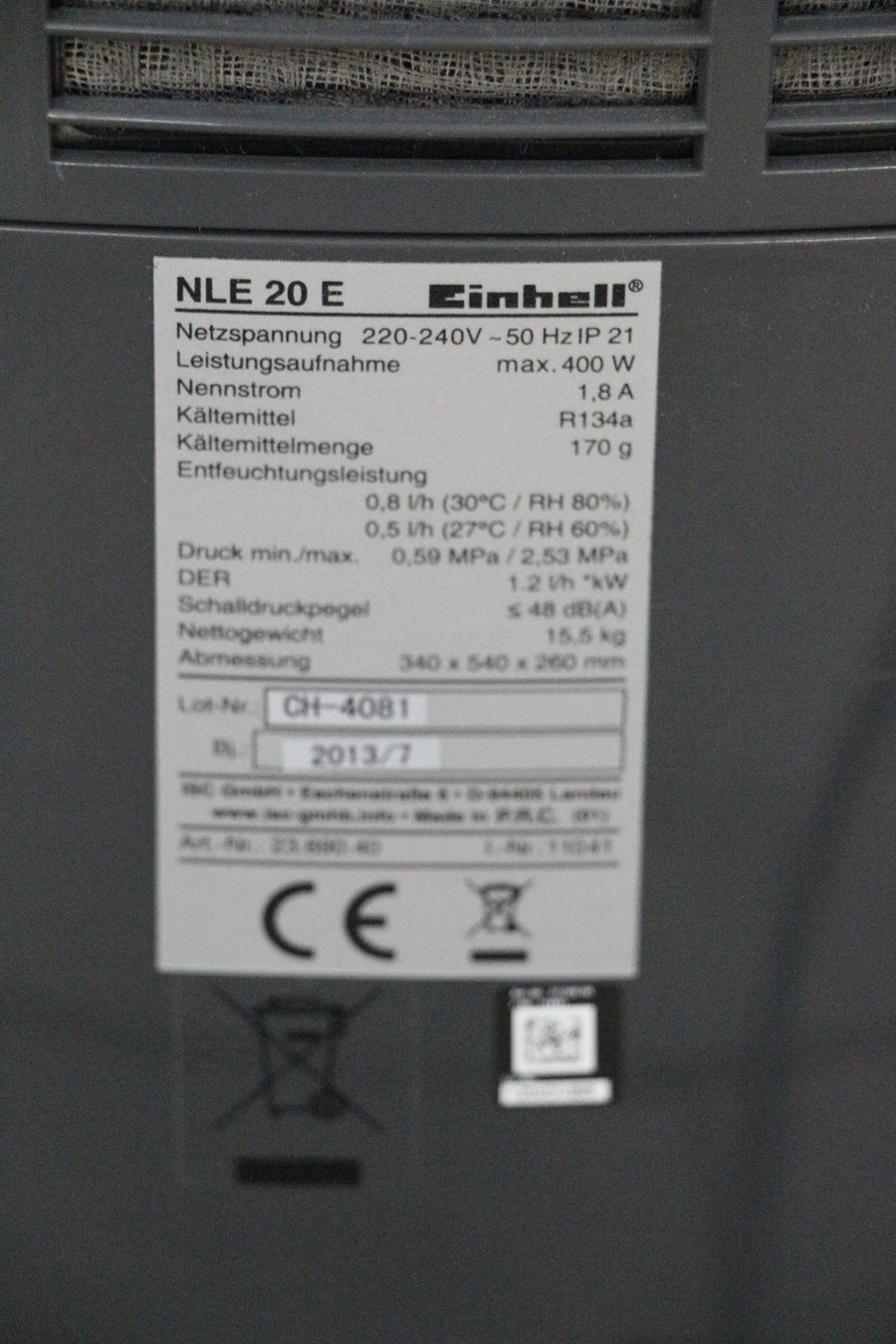 Einhell Deumidificatori: Einhell Luftentfeuchtet – Usato da Corminboeuf venduto da antikerverkauf 3