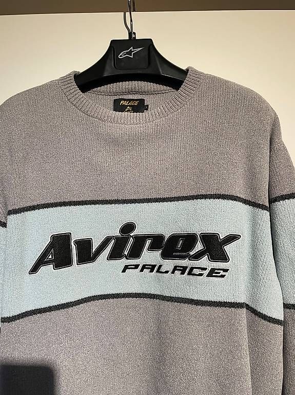 Palace Maglioni & Felpe: Palace Avirex Chenille Knit Grey L – Usato da Brislach venduto da MarcB. 1