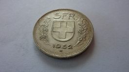 Seltener Fünfliber 1952, sehr schön