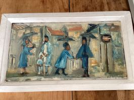 Oil painting on Canvas.  Signed M Ho-Yen