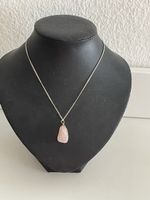 Collier avec pendentif quartz rose, chaîne argent 925
