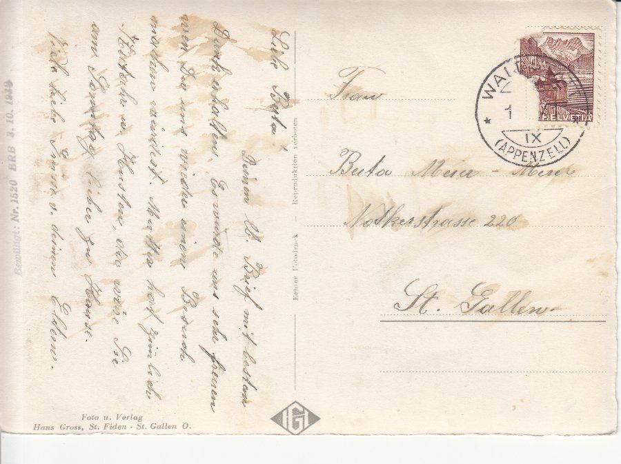 Cartoline postali: Staubernweg 1941 – Usato da Bürglen TG venduto da StampGraf 1