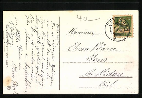 Cartoline postali: AK Eptingen, Teilansicht, 1924 – Usato da Berlin venduto da bartko-reher 1