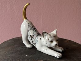 Porzellan-Katze, Handbemalt