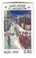 Briefmarke "Weihnachtsmann". Saint-Pierre und Miquelon