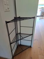Eckregal Metall schwarz, 3 Gittertablare