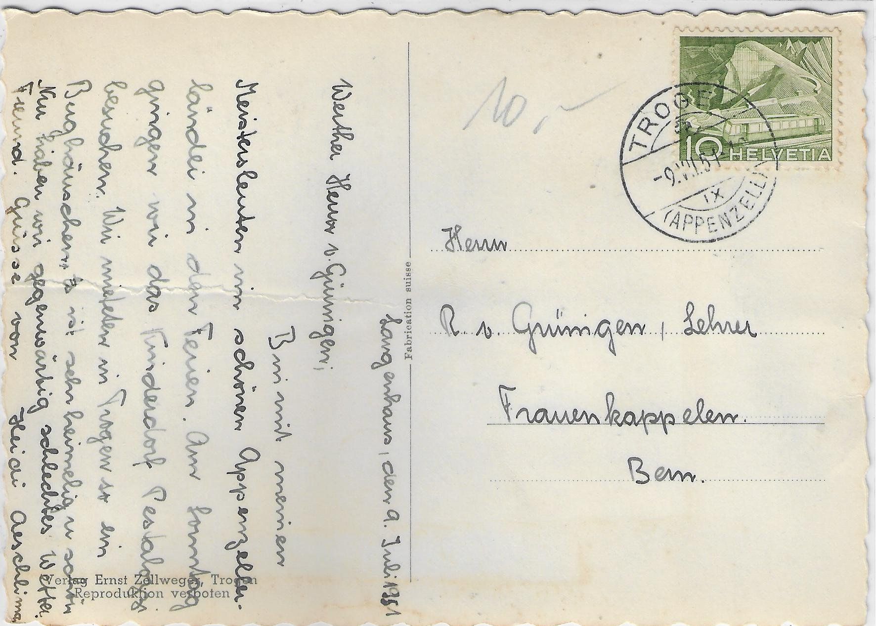 Cartoline postali: Kinderdorf Pestalozzi in Trogen – Usato da Ettingen venduto da Kartenplanet 1