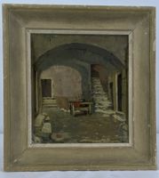 Franz K Opitz Opilz Ölgemälde Architektur 1943 Schweiz Kunst