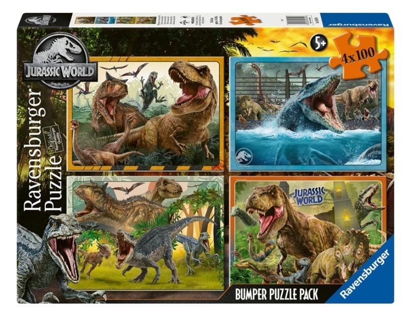 Ravensburger Puzzle: Ravensburger Puzzle 4 x 100 Teile Jurassic World – Nuovo e nell'imballaggio originale da Oensingen venduto da Liquidations-Shop