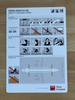 Swiss International Avro RJ100 Safety card