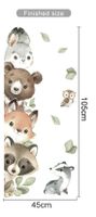 Wandsticker Thema Waldtiere, Bär, Fuchs, Kaninchen, ...