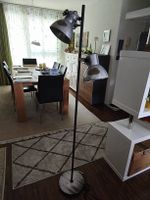 Stehlampe Metall Industrie Look 2-flammig mit Schirm