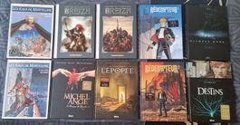 Lot de 10 BD en grand format. 8 d'entre elles sont des E.O.