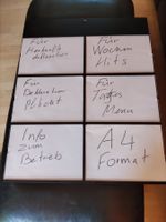 Menu-Tafel, Info-Tafel mit 6 A4 Fächern
