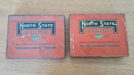 2x Vintage North State Zigaretten Blechdosen 1950er Jahre