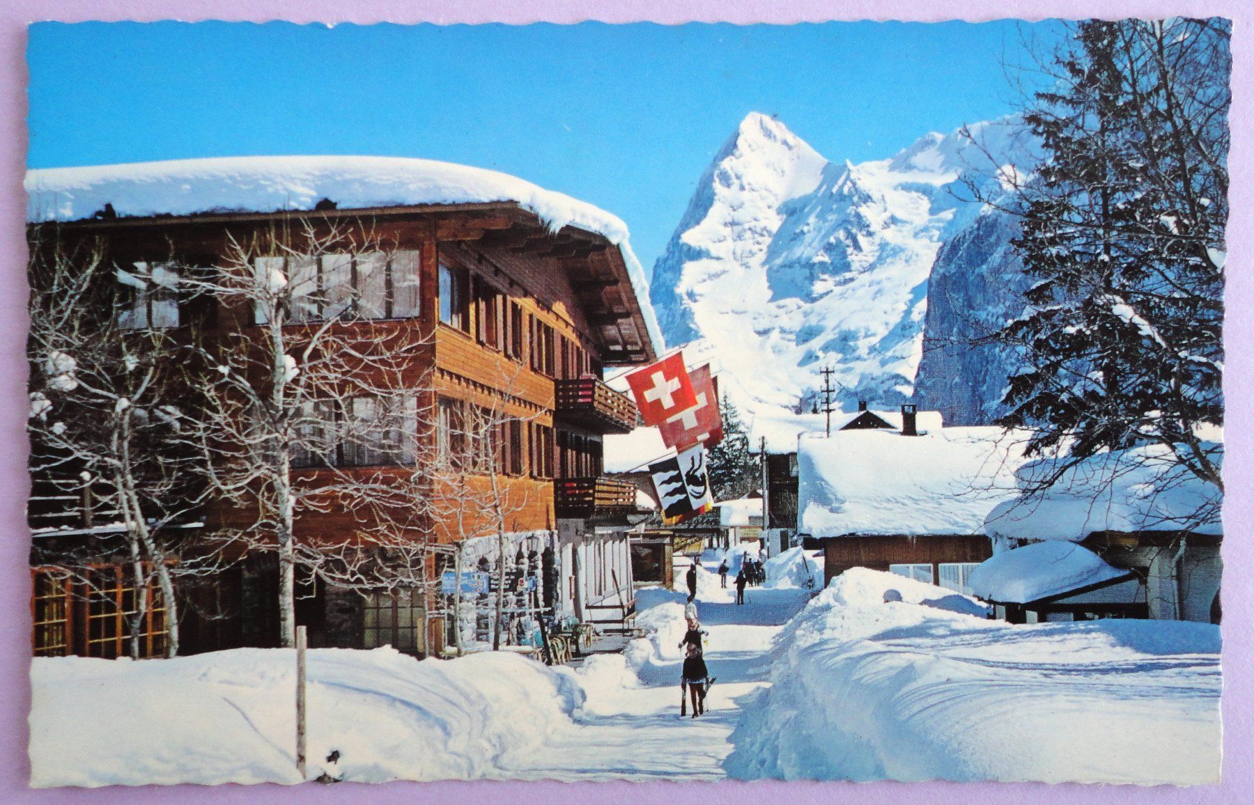 Cartoline postali: Mürren 1650 m ü.M., Hotel Blumental, Eiger – Usato da Fétigny venduto da Billy2miny