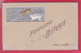 PRÄGEKARTE, FRÖHLICHE OSTERN, 13.4.1906