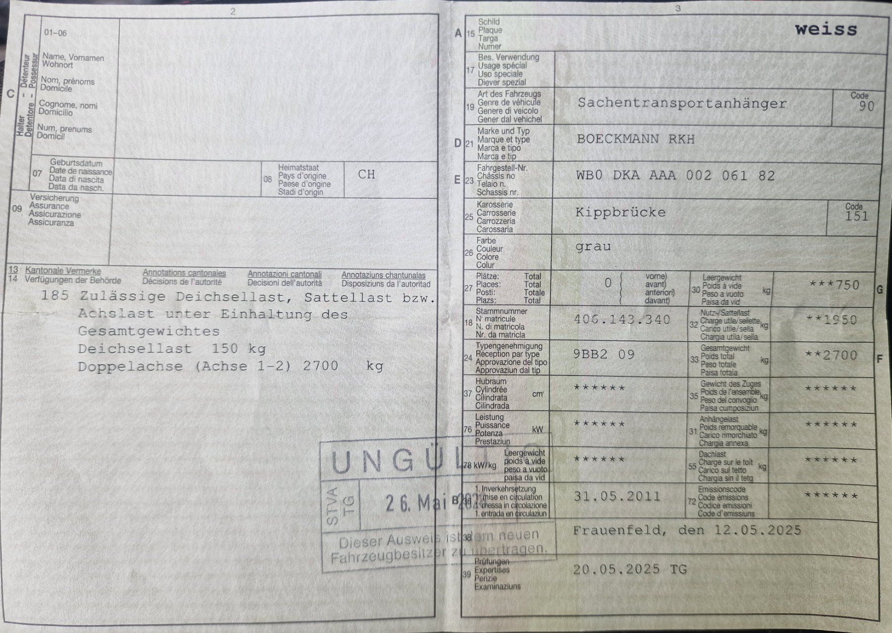 Rimorchi: Anhänger Kipper Bagger Stapler Traktor Walzer Transport Auto – Usato da St. Gallen venduto da mer_jnb8 4