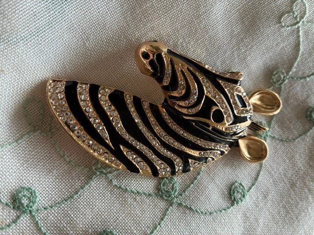 Spille & Fermagli: superbe broche art deco ZèBRE email doré – Usato da Evilard venduto da nenette01 2
