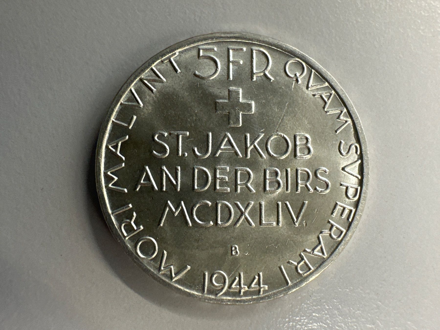Alle Münzen: 5 Fr. Silber Schweiz St. Jakob 1944 – Gebraucht aus Herisau von herau 1