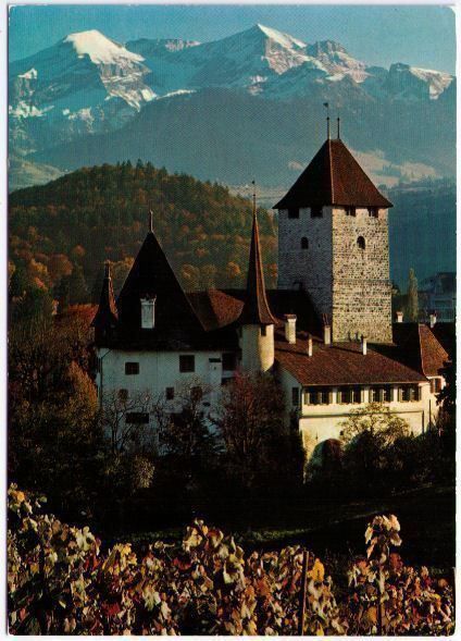 Cartoline postali: Schloss Spiez mit First & Dreispitz – Usato da Binningen venduto da Mountainrider