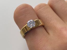 18KGP Zirkonia Solitär Ring