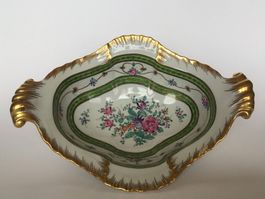 ORIGINAL DRESDEN - Schale Blumenmotiv, Goldrand