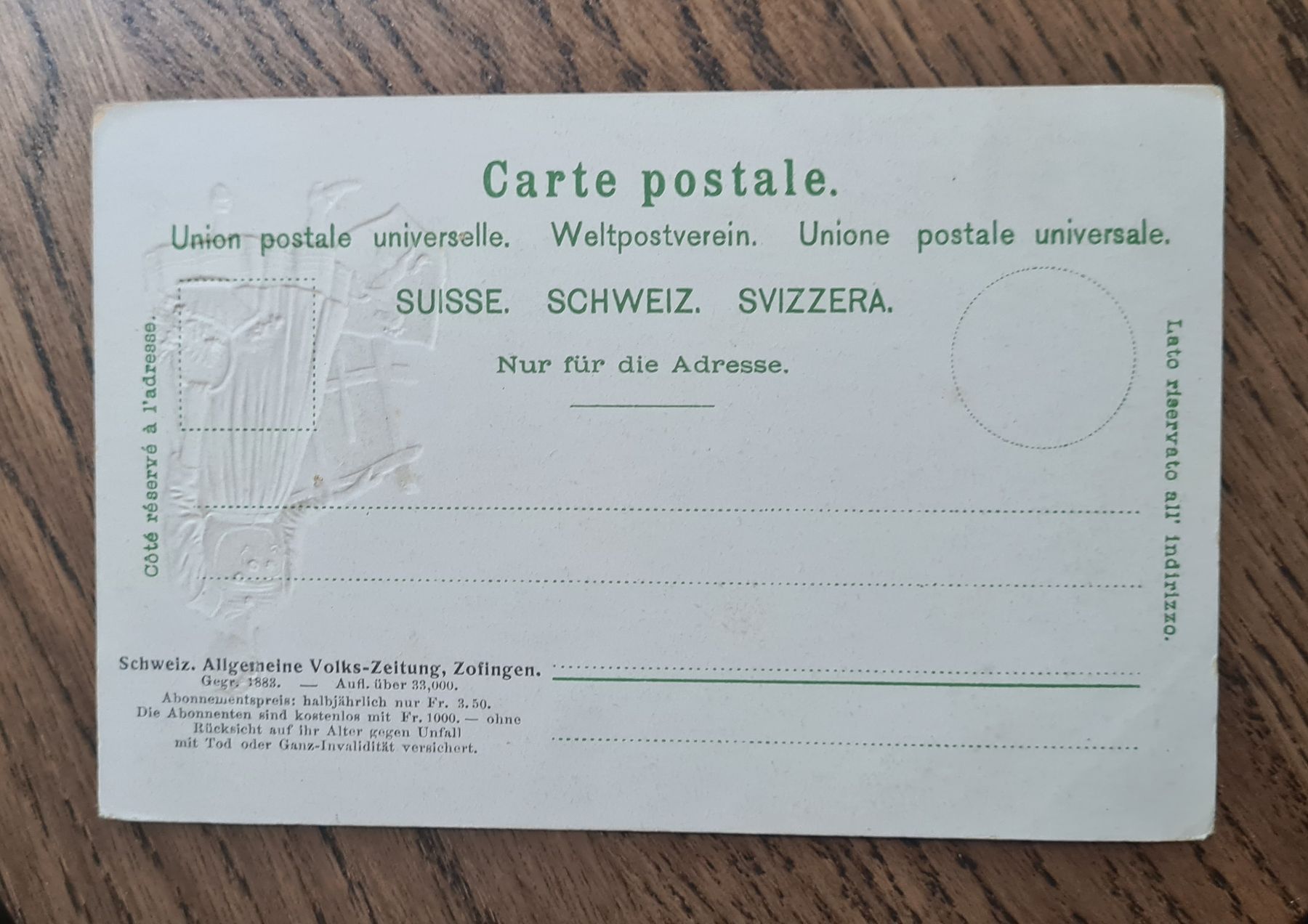 Cartoline postali: Prägekarte, Der Rheinfall mit Schaffhauserin – Usato da Ebikon venduto da Donar50 4