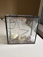 Windlicht Glas mit Stern Deko neuwertig