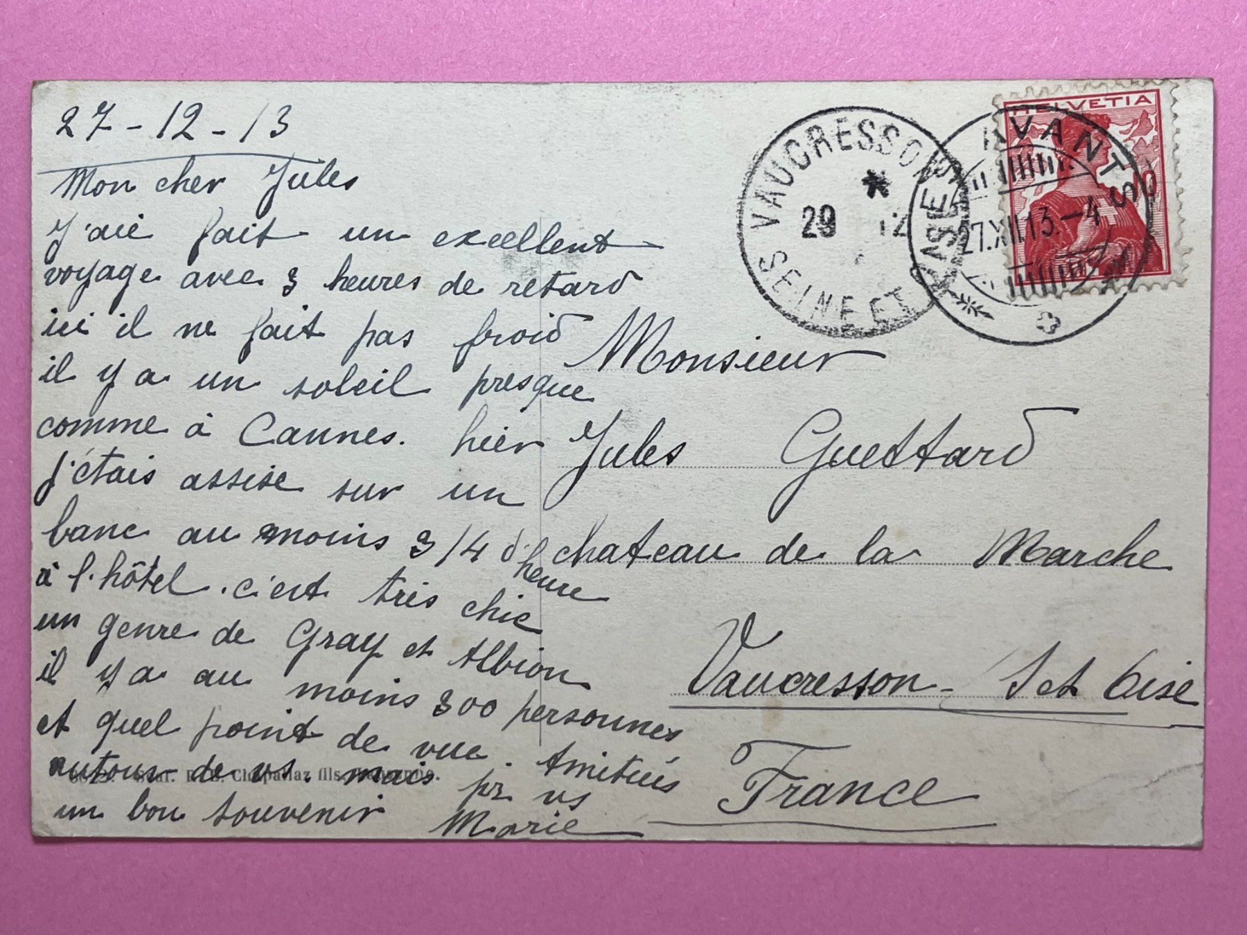 Cartoline postali: Les Avants en hiver - 1913 – Usato da Steg VS venduto da danwer74 1