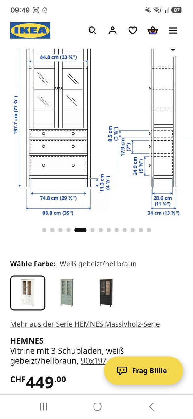 Ikea Vitrinen: Hemnes Vitrine von IKEA – Neu (gemäss Beschreibung) aus Mattstetten von rebisesti 2