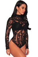 Eleganter langarm - Body uni schwarz Gr. XS  - 226079