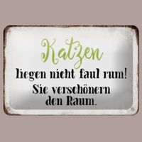 🔥 KATZEN VERSCHÖNERN DEN RAUM Blechschild 🎀 12x18cm OVP 🔥