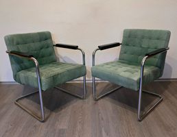 Designer Leder-Sessel in Smaragdgrün