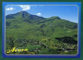 Inner-Arosa mit Weisshorn, 1990, gelaufen, Grossformat