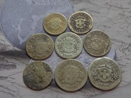 2 x 5 cts + 4 x 10 cts + 2 x 20 cts 1850 BB - billon