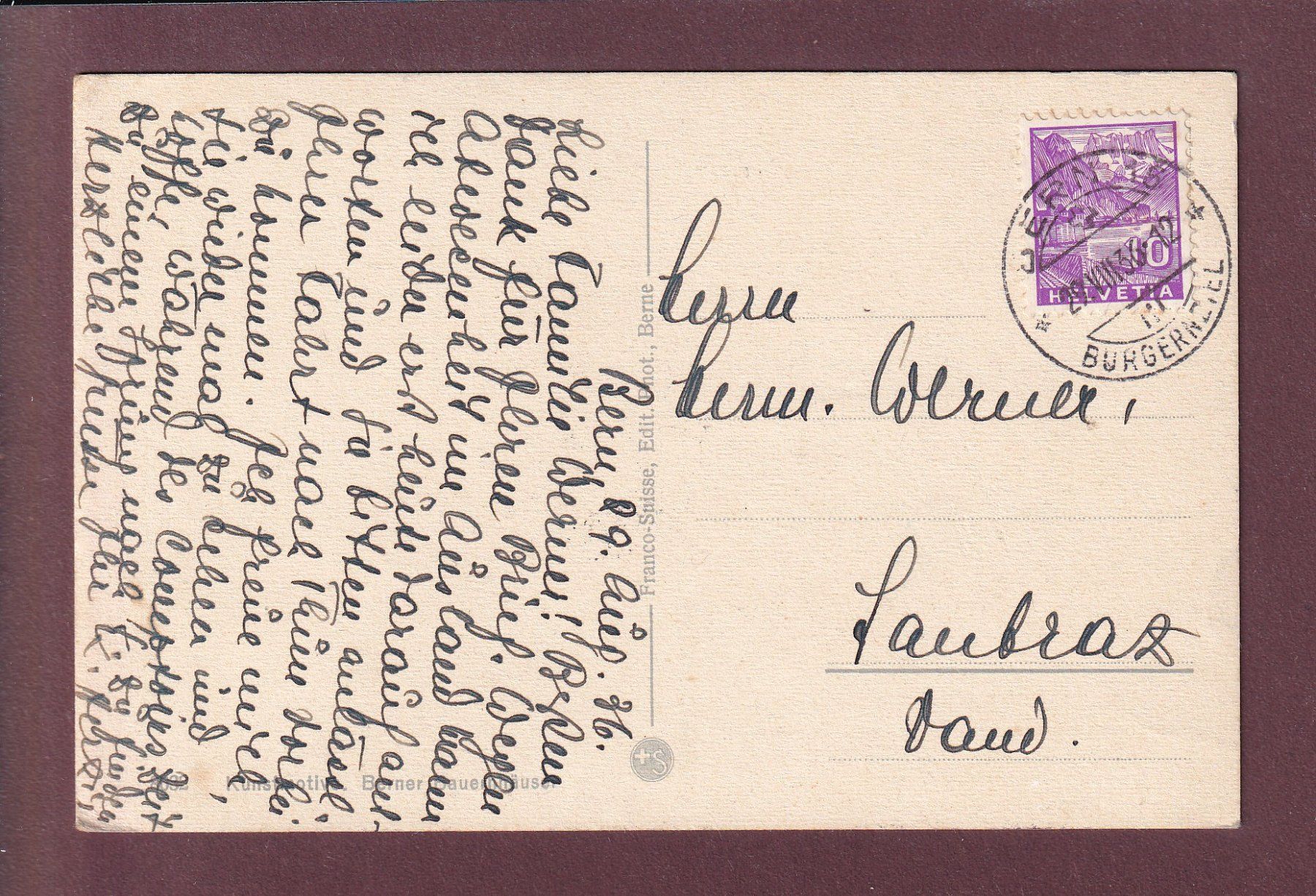 Ansichtskarten: BERNER BAUERNHAUS - 1936 – Gebraucht aus Pully von nicecards 1