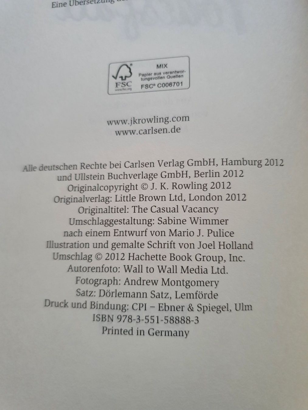 Libri: Ein plötzlicher Todesfall / J.K. Rowling 2012 – Usato da Oberdorf BL venduto da BaldenEagle 1