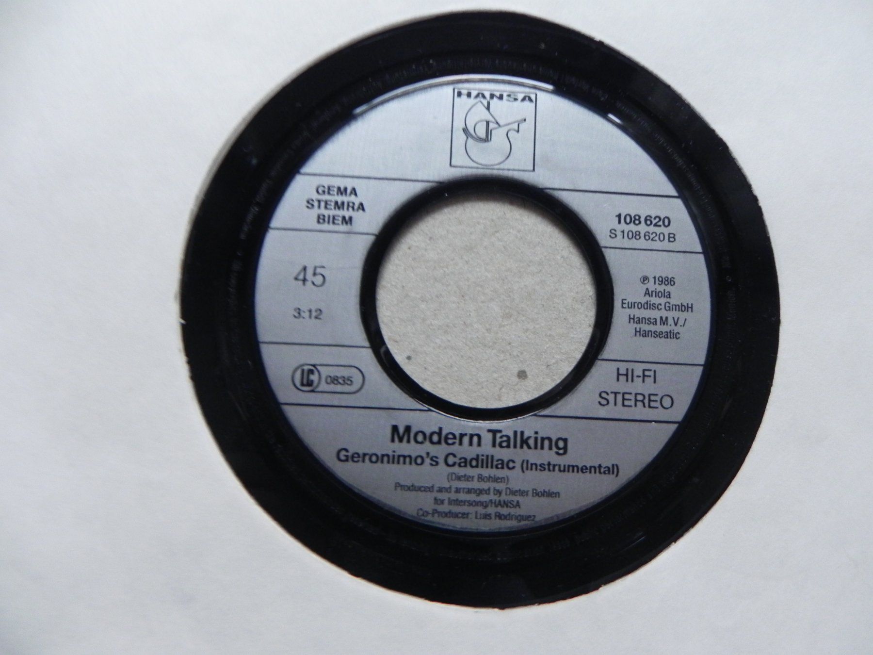 Schallplatten: Single 7" DE Pop Duo Modern Talking 1986 Geronimo`s Cadillac – Gebraucht aus Siebnen von krimsie 3