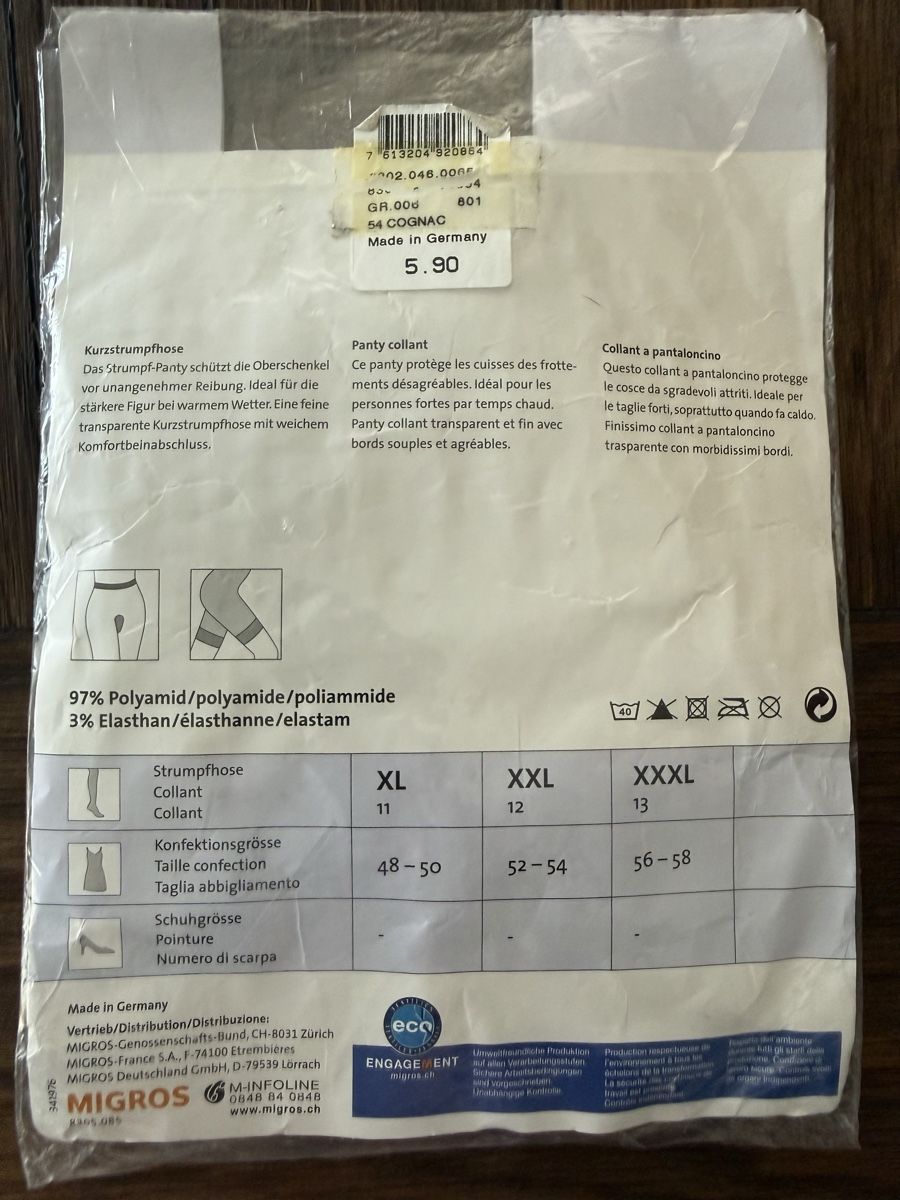Migros Autres dessous: Panty 3XL – Neuf (Voir description) à Pfeffikon LU par pepino17 1