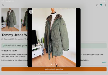 Tommy Jeans Winter Parka, Khaki, XL, neuwertig!