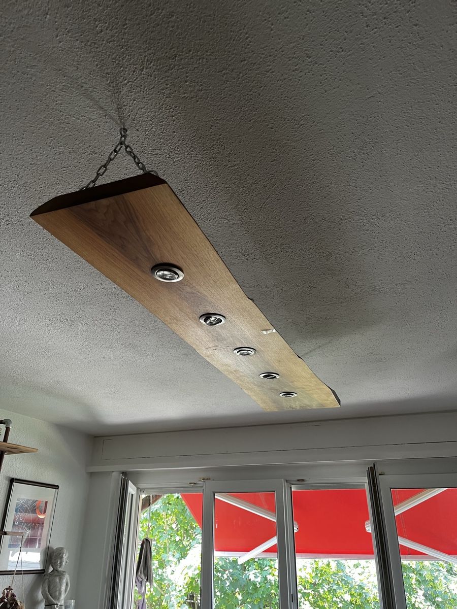 Kronleuchter & Deckenlampen: Hängeleuchte Holz mit 5 Spots – Gebraucht aus Biel/Bienne von a.hirzel 2