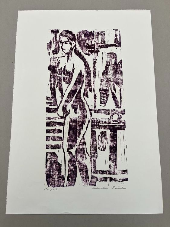 Xilografie: CHARLES TRÜEB HOLZSCHNITT SIGNIERT NUMMERIERT – Usato da Gersau venduto da kunst-online 1