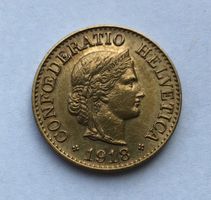 1918 10 Rappen Messing -unz