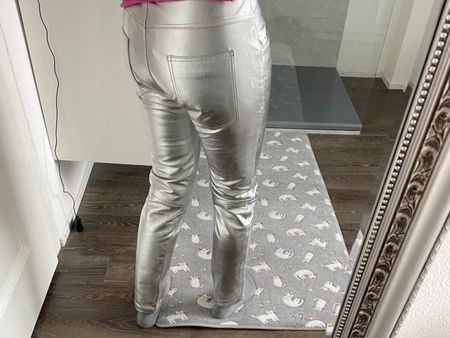 Coole silberne Lederhose 36/38