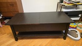 Table de salon extensible brun foncé 120x63.5cm bon état