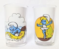 2x Vintage Schlumpf Gläser - Schlümpfe - Peyo - Smurf